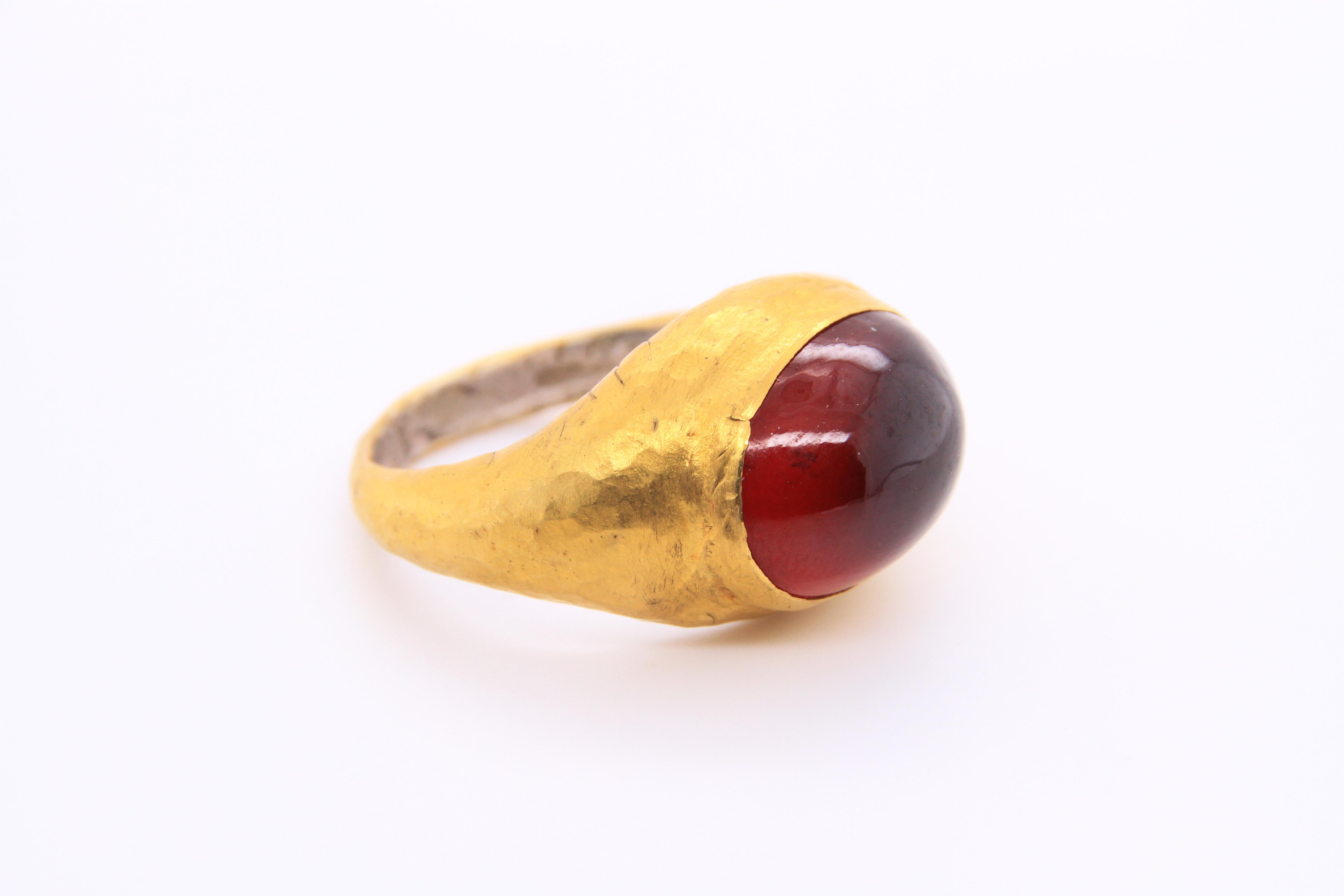 cabochon garnet ring