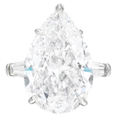 12.5 Carat Pear Statement Brilliant White / J color VS 14K Gold Diamond Ring