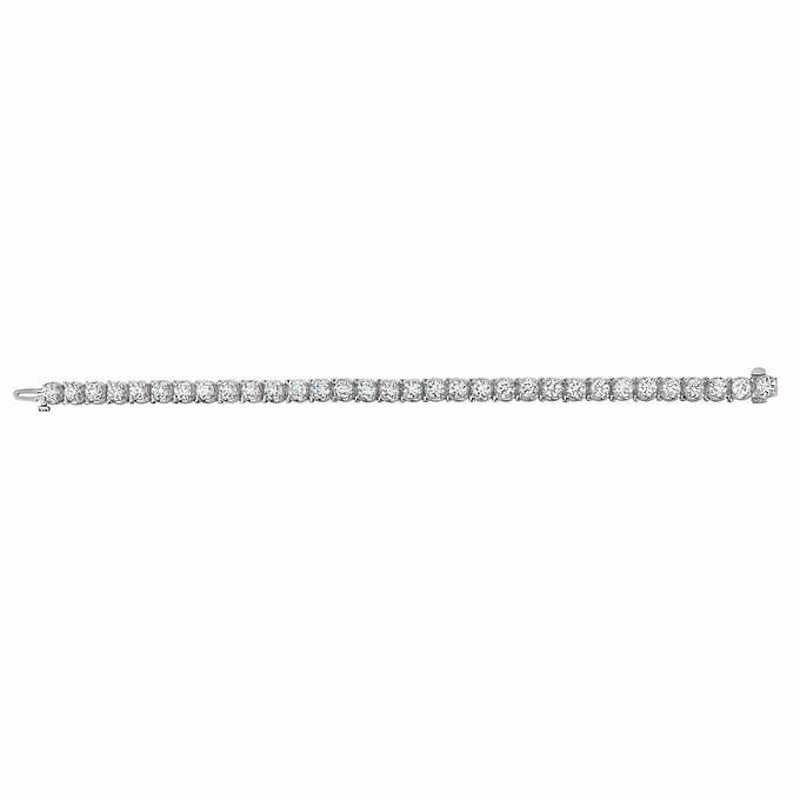 Taglio rotondo Bracciale tennis in platino con diamanti bianchi da 12,5 carati in vendita