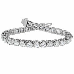 12.5 Carat Platinum White Diamond Tennis Bracelet