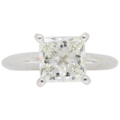 Bague de fiançailles solitaire en diamant taille princesse de 1,25 carat