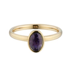 1.25 Carat Purple Sapphire Yellow Gold Solitaire Engagement Ring