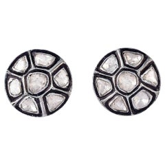 Clous d'oreilles en diamants taille rose de 1,25 carat