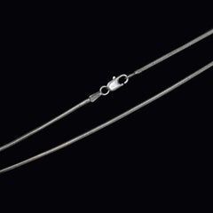 1.25 Carat Round Brilliant Diamond Bezel Set Solitaire 14K White Gold Necklace