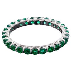 1.25 Carat Round Brilliant Emerald Eternity Band Set in Platinum