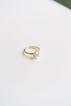 1.25 Carat Round Brilliant Statement Brilliant White 14K Gold Elegant Sparkle