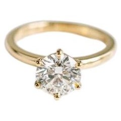1.25 Carat Round Brilliant Statement Brilliant White 14K Gold Elegant Sparkle