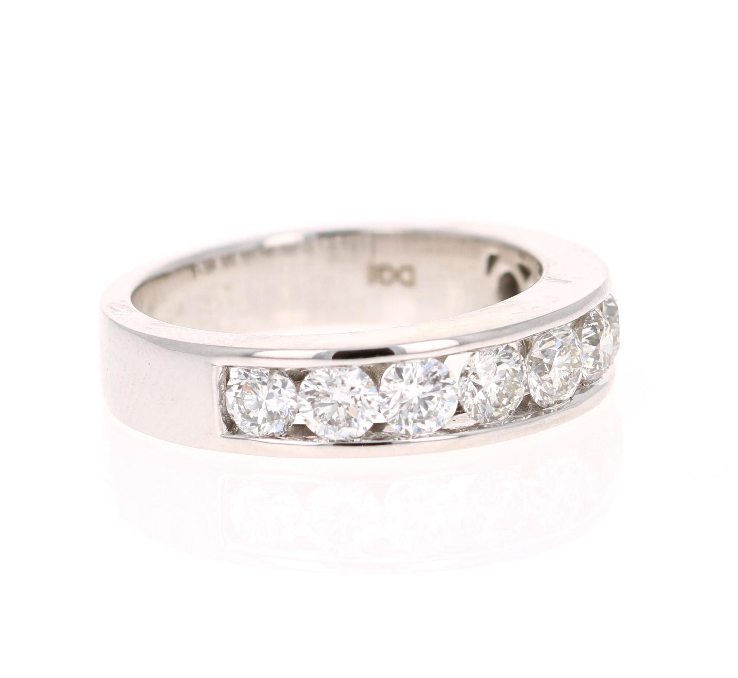 
Beautiful Diamond Band that has 9 Round Cut Diamonds and weighs 0.80 Carats.  The total carat weight of the band is 0.80 Carats. (Clarity: SI1, Color: I)

Curated in 14 Karat White Gold with an approximate gold weight of 5.9 grams. 

This band is a