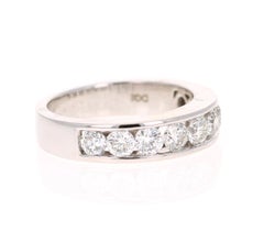 1.25 Carat Round Cut Diamond 14 Karat White Gold Band