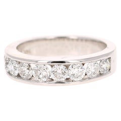 1.25 Carat Round Cut Diamond 14 Karat White Gold Band