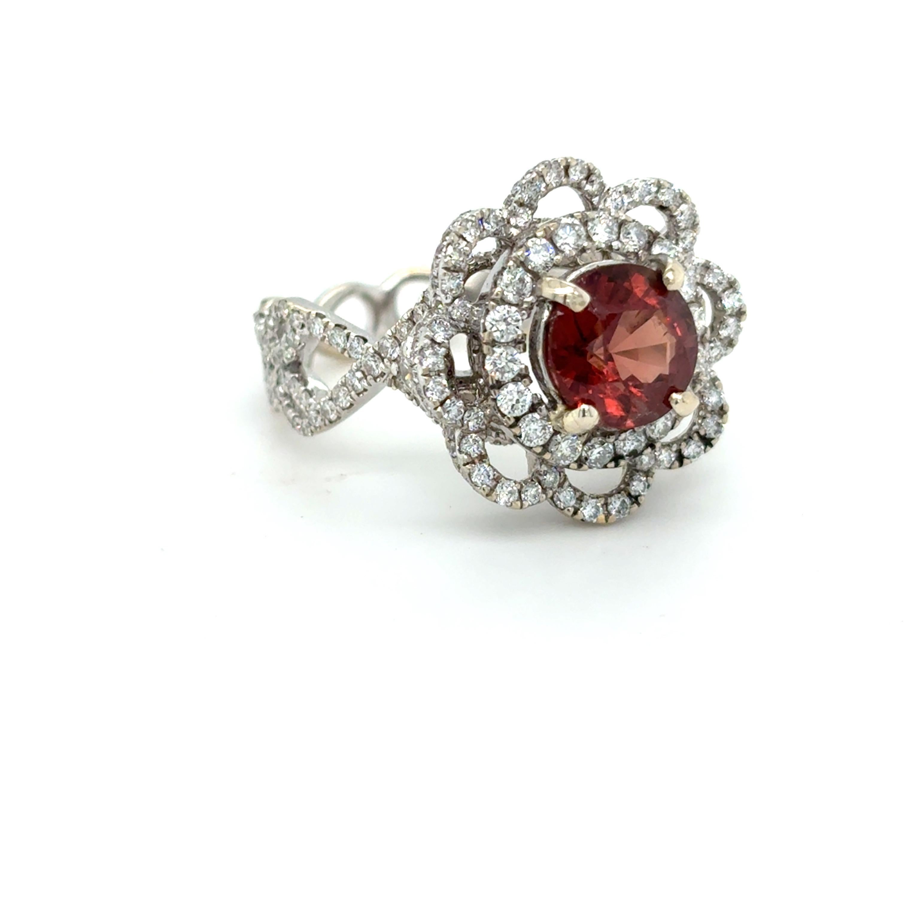 Artigiano 1.25  Anello con diamante spinello taglio rotondo da un carato in vendita