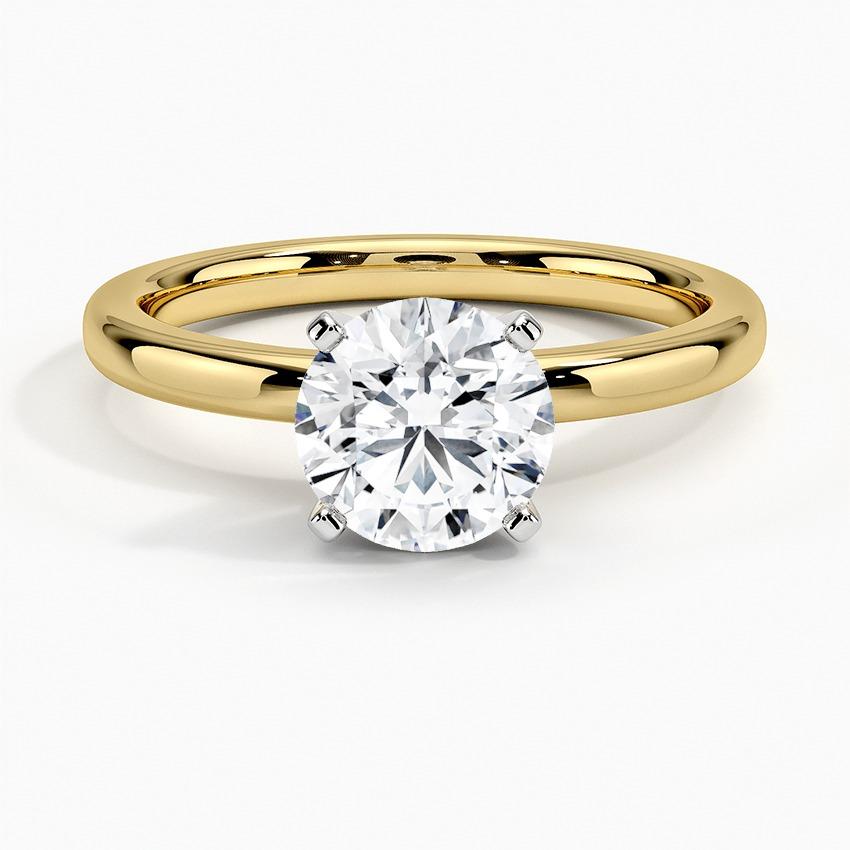 1.25 Carat Round Diamond 4-Prong Ring in 14k Yellow Gold For Sale