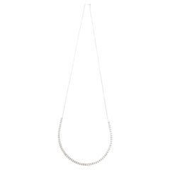 1.25 Carat Round Mini Diamond Tennis Necklace Chain 14 Karat White Gold