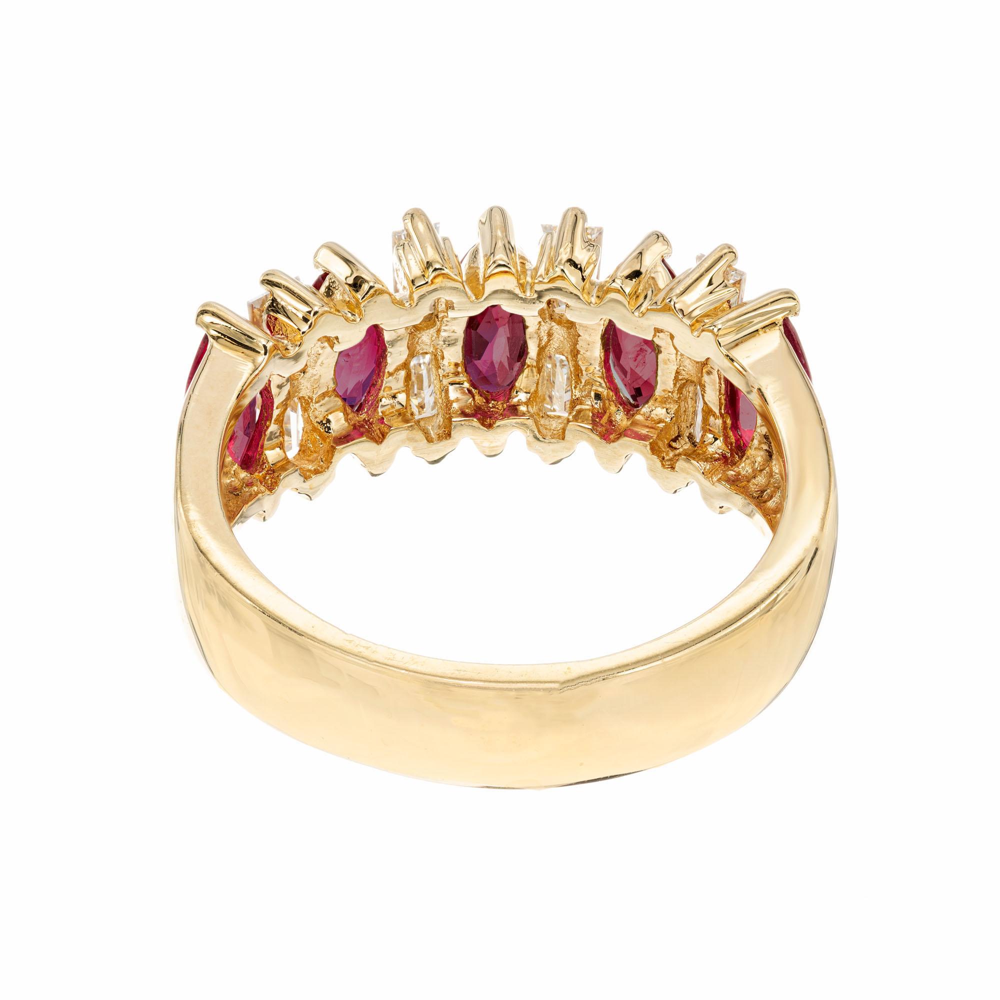 gold band with rubies