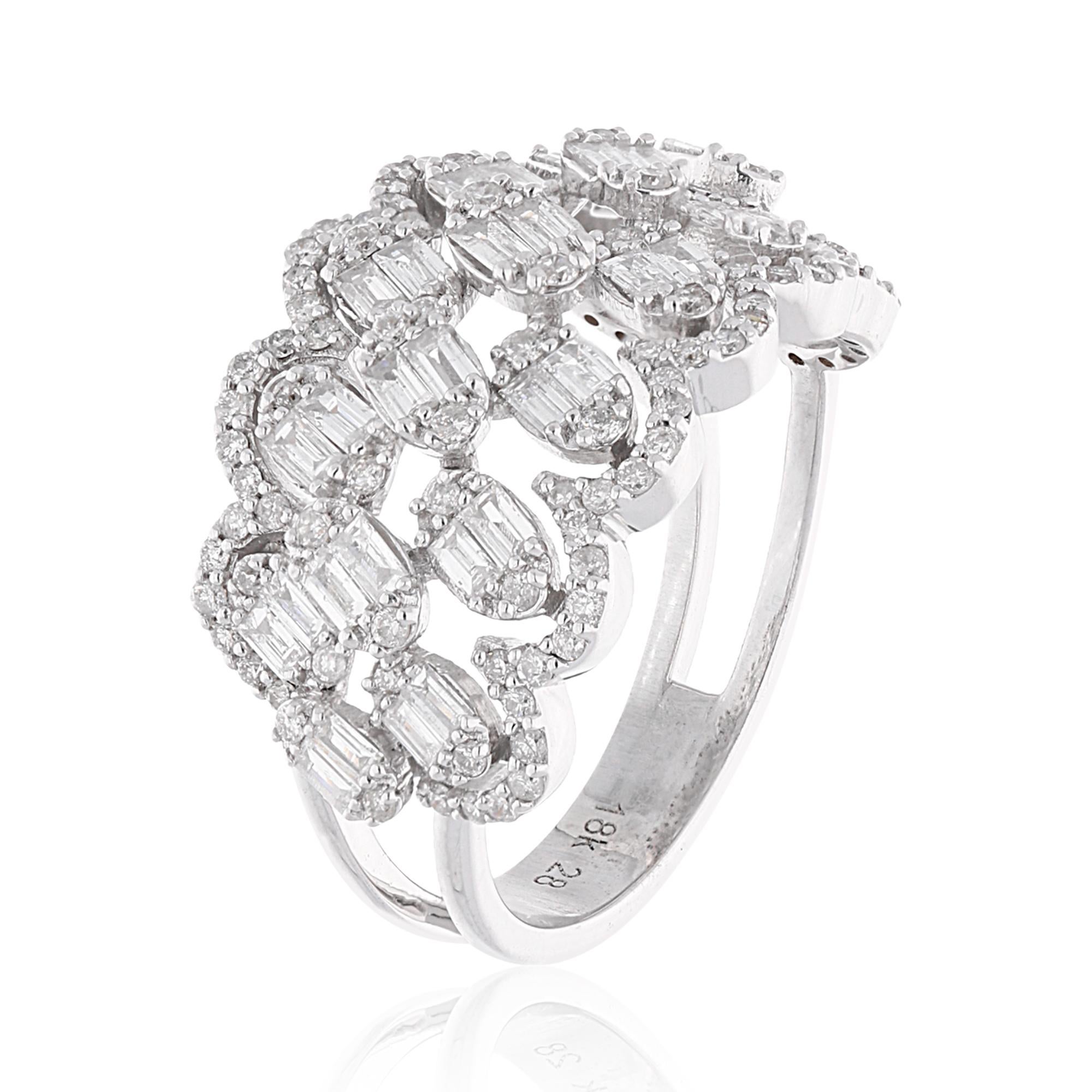 Item Code :- SER-22192
Gross Wt. :- 5.63 gm
18k White Gold Wt. :- 5.38 gm
Diamond Wt. :- 1.25 Ct. ( AVERAGE DIAMOND CLARITY SI1-SI2 & COLOR H-I )
Ring Size :- 7 US & All size available
✦ Sizing
.....................
We can adjust most items to fit