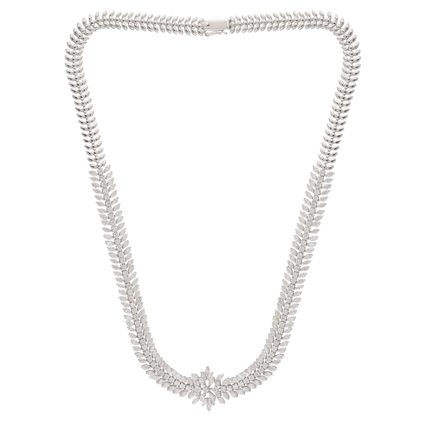 De las mujeres Collar Gargantilla Diamantes 12.5 Quilates SI Claridad HI Color Oro Blanco 14 Kilates en venta