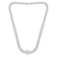 Collana girocollo di diamanti da 12,5 carati SI Clarity HI Color Oro bianco 18 carati