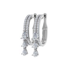 1.25 Carat SI/H Pear Round Brilliant Cut Diamond Earrings 14 Karat White Gold