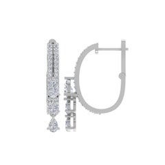 1,25 Karat SI/H Birnenförmige Diamant-Ohrringe im runden Brillantschliff 14 Karat Weißgold