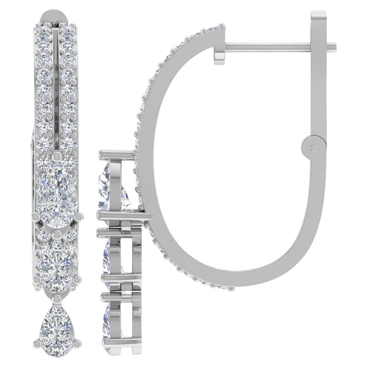 1,25 Karat SI/H Birnenförmige Diamant-Ohrringe im runden Brillantschliff 18 Karat Weißgold im Angebot