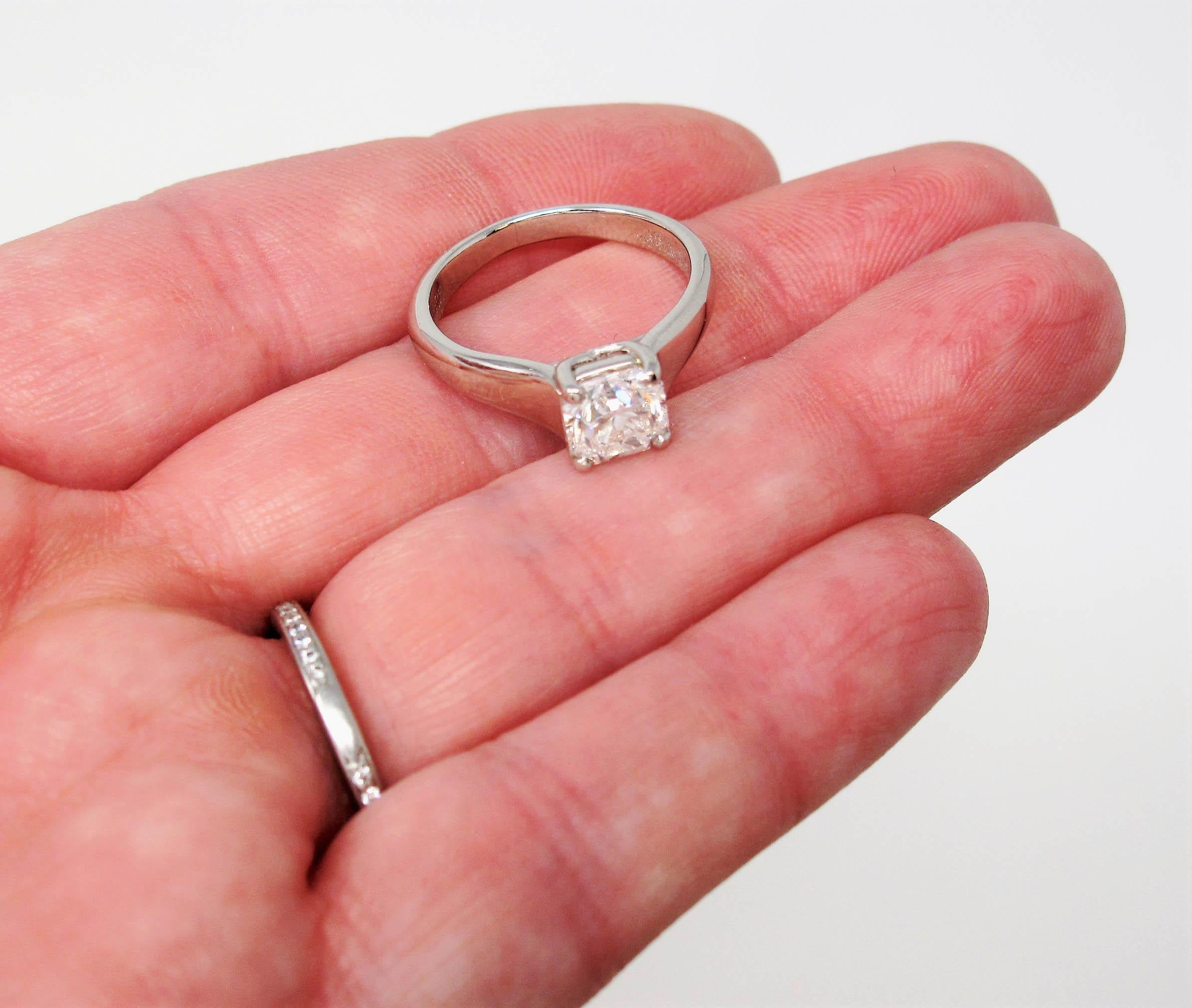 1.25 Carat Tiffany & Co. Lucida Cut Solitaire Diamond Platinum Engagement Ring 2