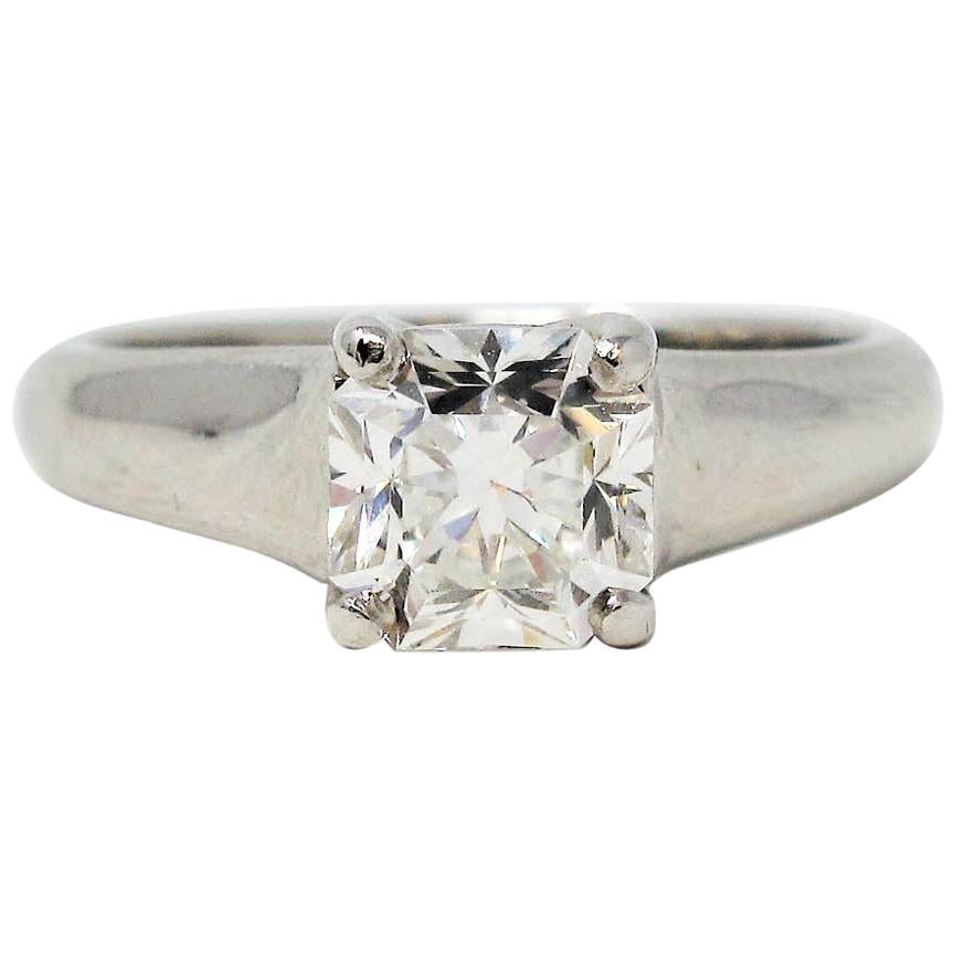 1.25 Carat Tiffany & Co. Lucida Cut Solitaire Diamond Platinum Engagement Ring