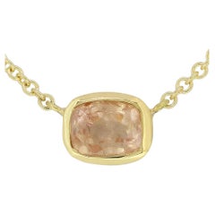 1.25 Carat Unheated Ceylon Padparadscha Sapphire Pendant