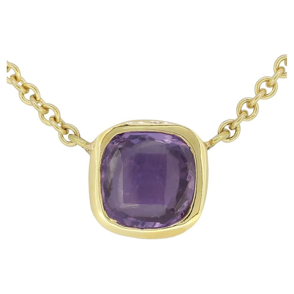 Pendentif saphir violet de Ceylan non chauffé de 1,25 carat