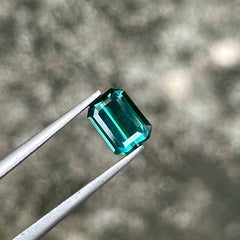 1.25 Carats Blue Tourmaline Emerald Cut Natural Afghan Gemstone
