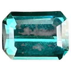 1.25 Carats Blue Tourmaline Emerald Cut Natural Afghan Gemstone