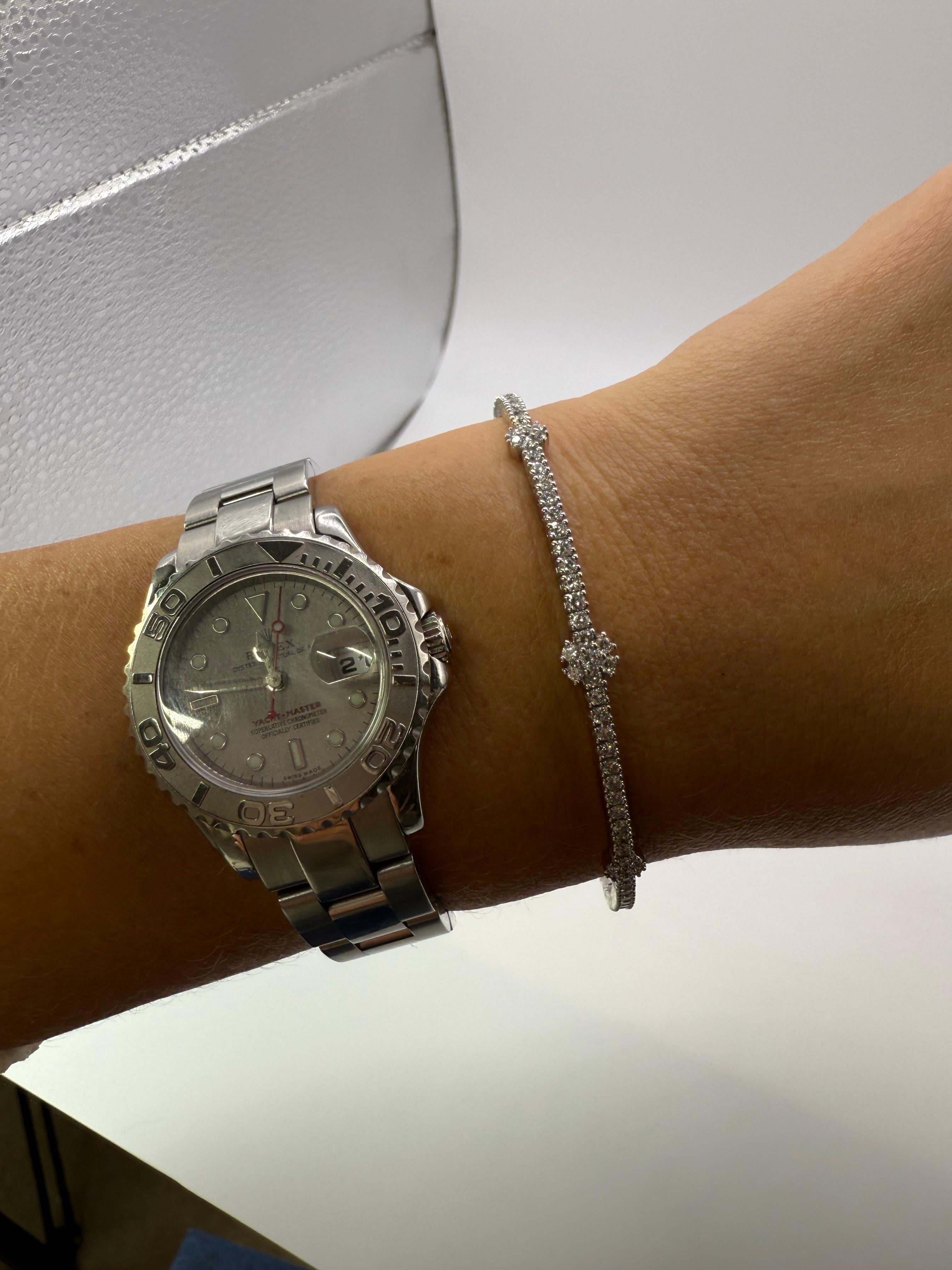 1.25 carats Diamond bracelet new technology flexible diamond bangle (Brillantschliff) im Angebot