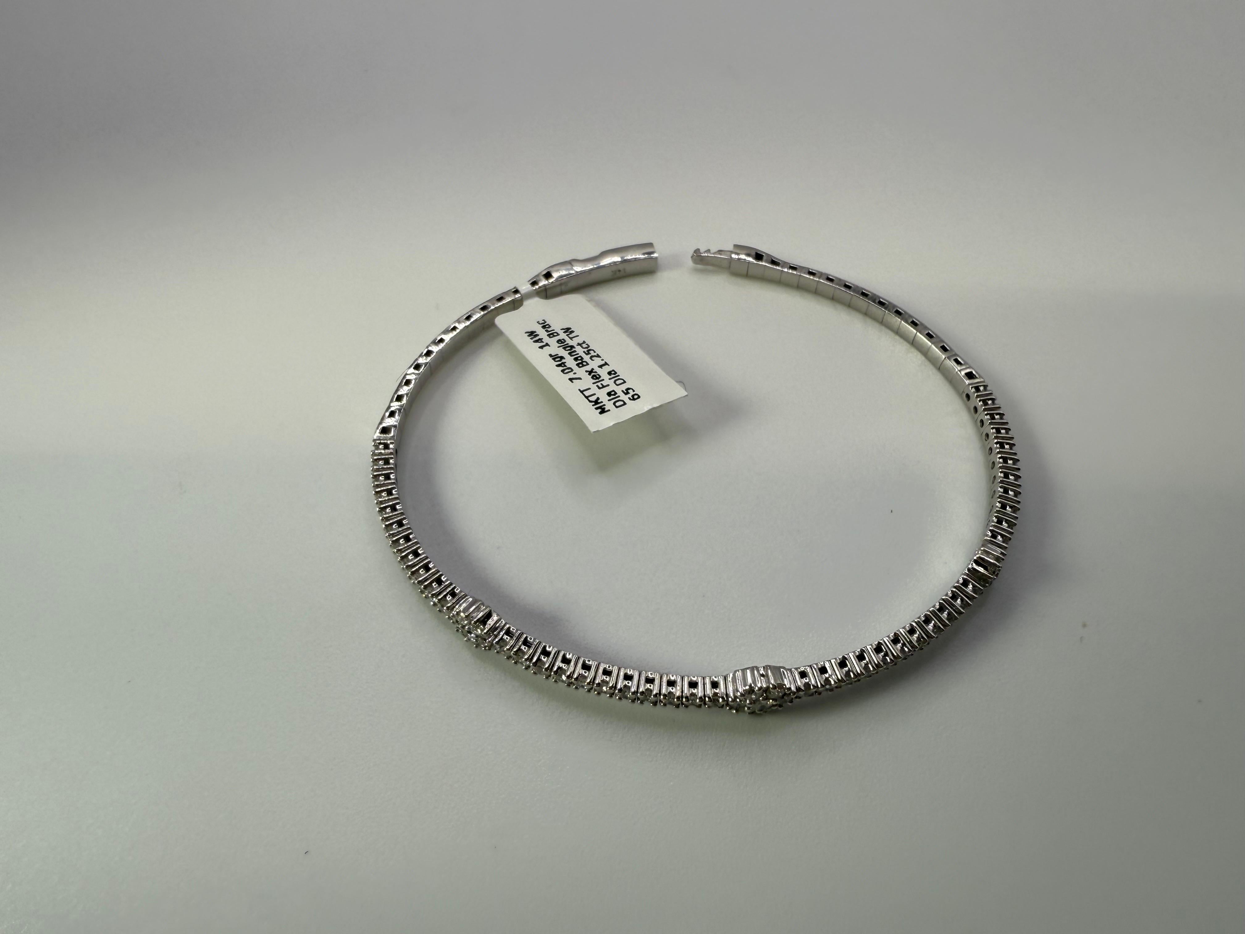 1.25 carats Diamond bracelet new technology flexible diamond bangle im Angebot 1