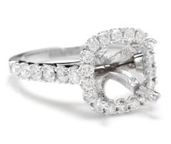 1.25 Carat Exquisite Natural Diamond 14 Karat Solid White Gold Semi-Mount Ring