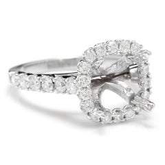 1.25 Carat Exquisite Natural Diamond 14 Karat Solid White Gold Semi-Mount Ring