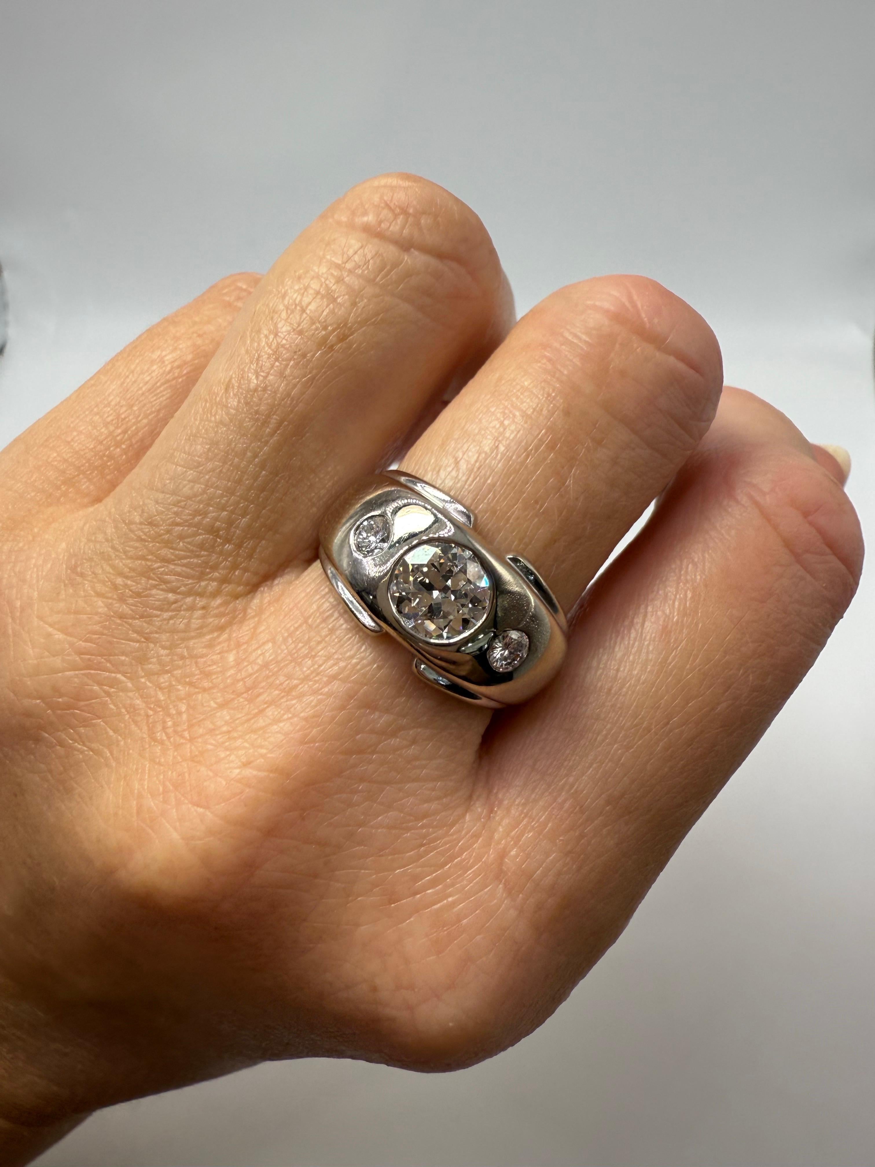 1,25 Karat Modern Diamantring unisex 14KT im Angebot 1