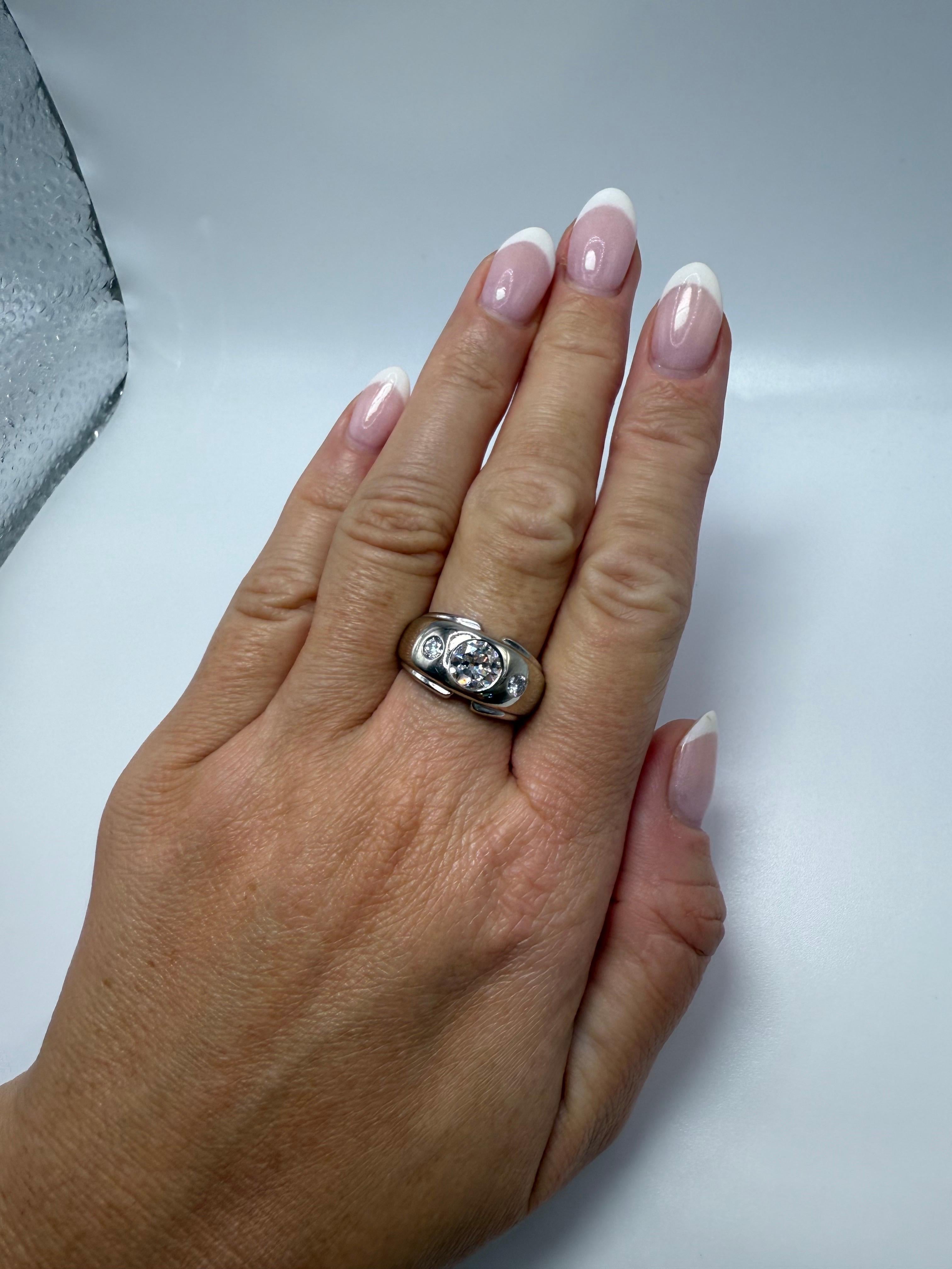 1,25 Karat Modern Diamantring unisex 14KT im Angebot 2