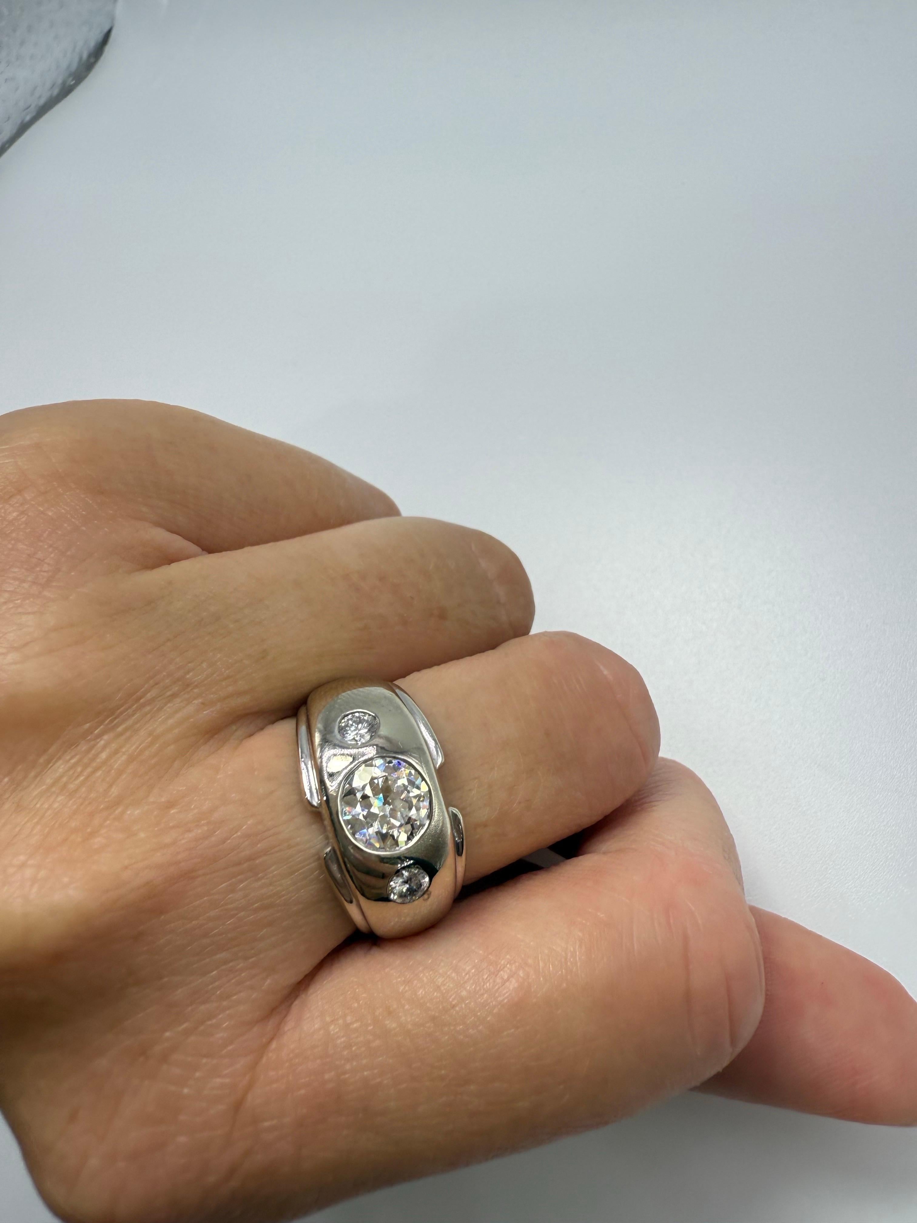 1,25 Karat Modern Diamantring unisex 14KT im Angebot 3