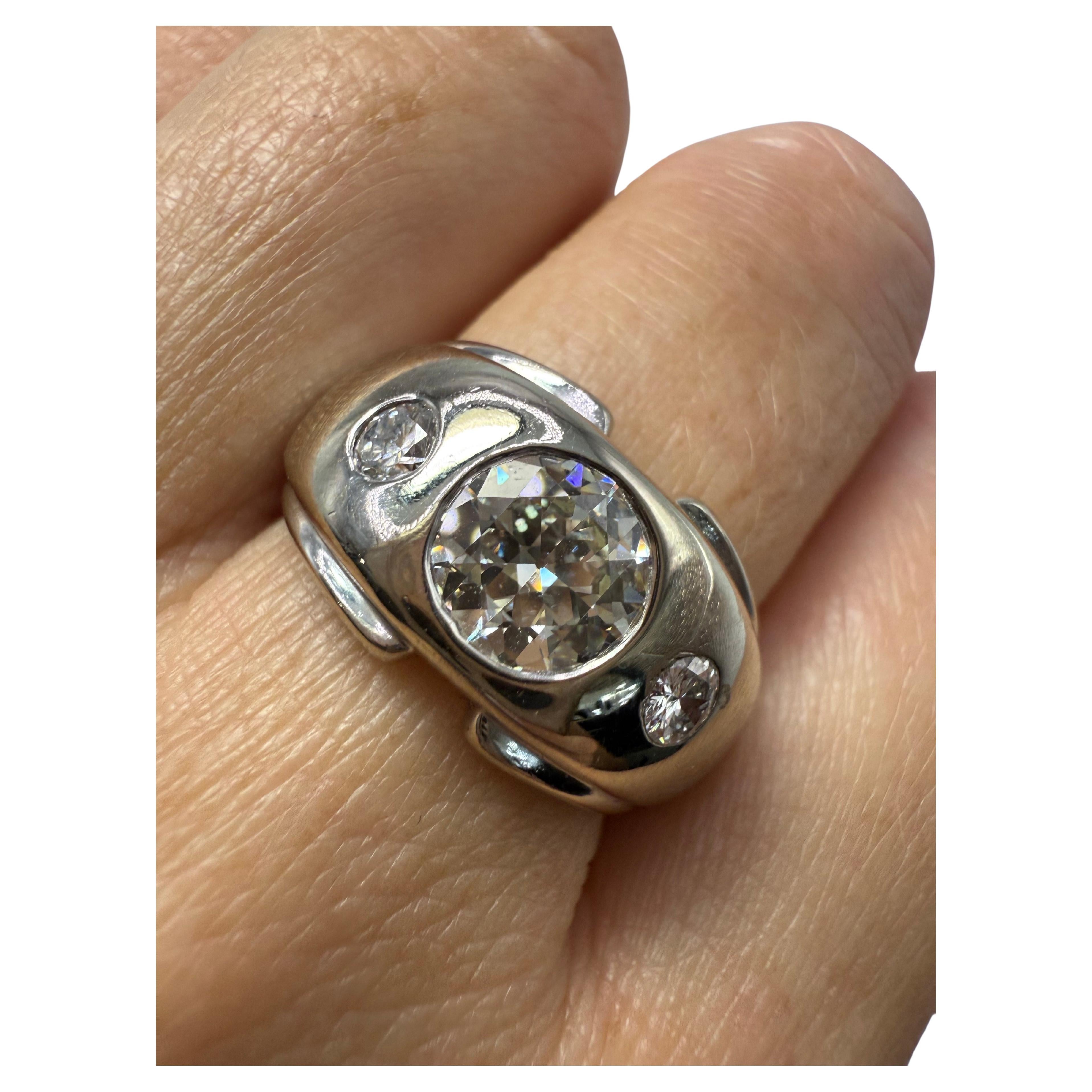 1,25 Karat Modern Diamantring unisex 14KT im Angebot