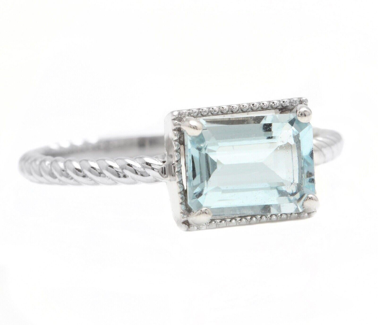 1.25 Carat Exquisite Natural Aquamarine 14K Solid White Gold Ring

Total Natural Aquamarine Weight is: Approx. 1.25 Carats 

Aquamarine Measures: Approx. 8.00 x 6.00 mm

Aquamarine Treatment: Heating

Ring size: 7 (free re-sizing available)

Ring