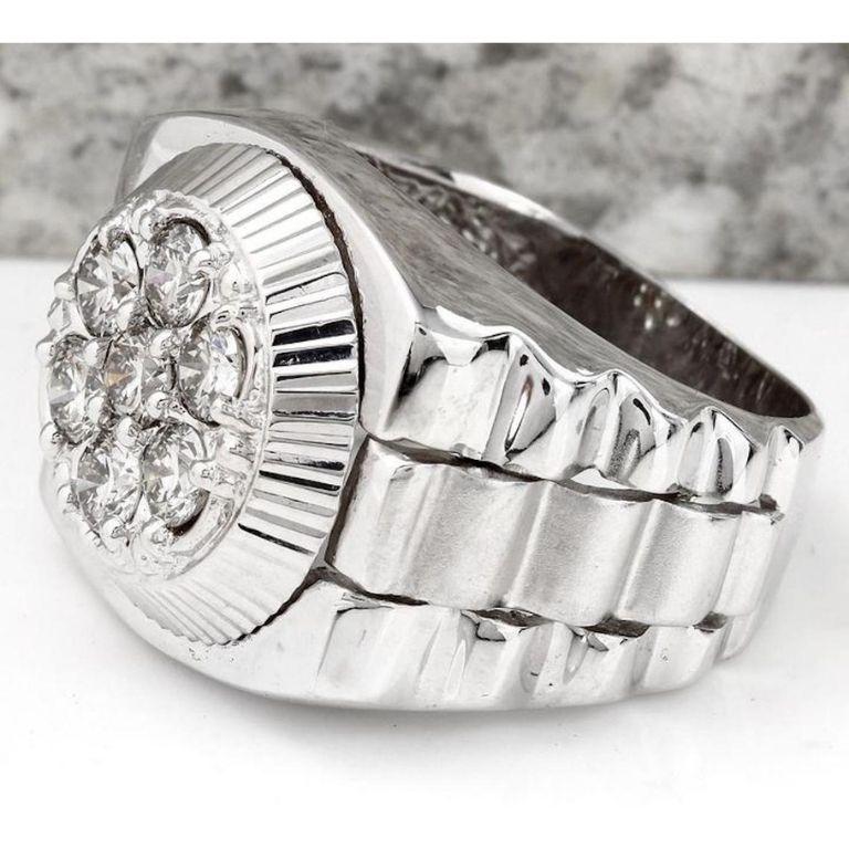 1.25 Carats Natural Diamond 14K Solid White Gold Men's Ring

Amazing looking piece!

Suggested Replacement Value Approx. $7,900.00

Total Natural Round Cut Diamonds Weight: Approx. 1.25 Carats (color H / Clarity VS2-SI1)

Width of the ring: