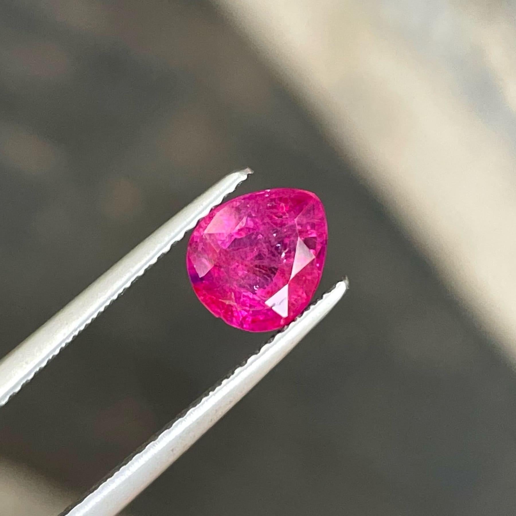 Pinkish Red Natural Afghan Ruby Stone, Available For Sale At Wholesale Price, Natural High-Quality Pear Shape, 1.25 Carats, Certified Loose Ruby From Afghanistan. Ruby Ring, Ruby Gemstone, Ruby Jewelry

Pinkish Red Natural Afghan Ruby Stone