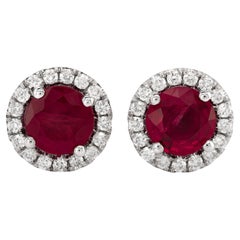 1.25 Carat Ruby White Gold Earrings 1.25 Carat Ruby White Gold Earrings