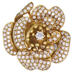 1,25 Karat Weißer Diamant Gelb- und Weißgold Blumenring