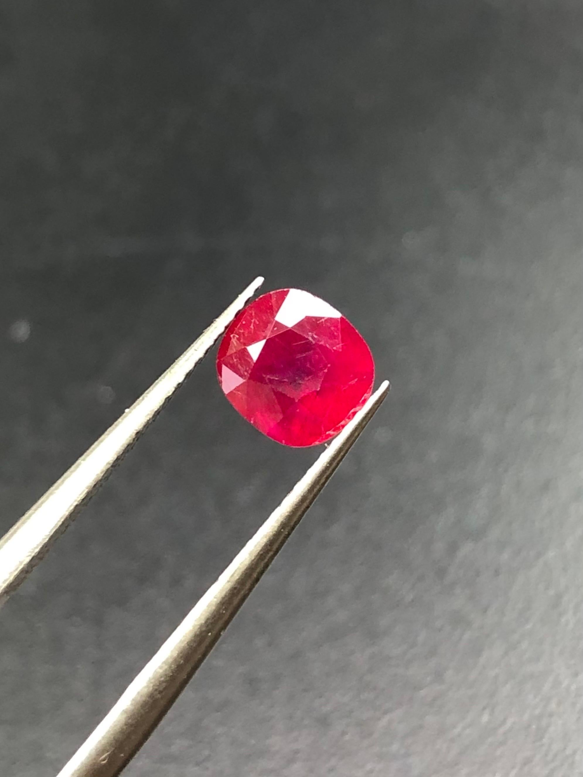 1,25 Ct AIGS Certified Natural Burma Ruby Unheated Pigeon Blood Farbe Auge sauber im Angebot 1