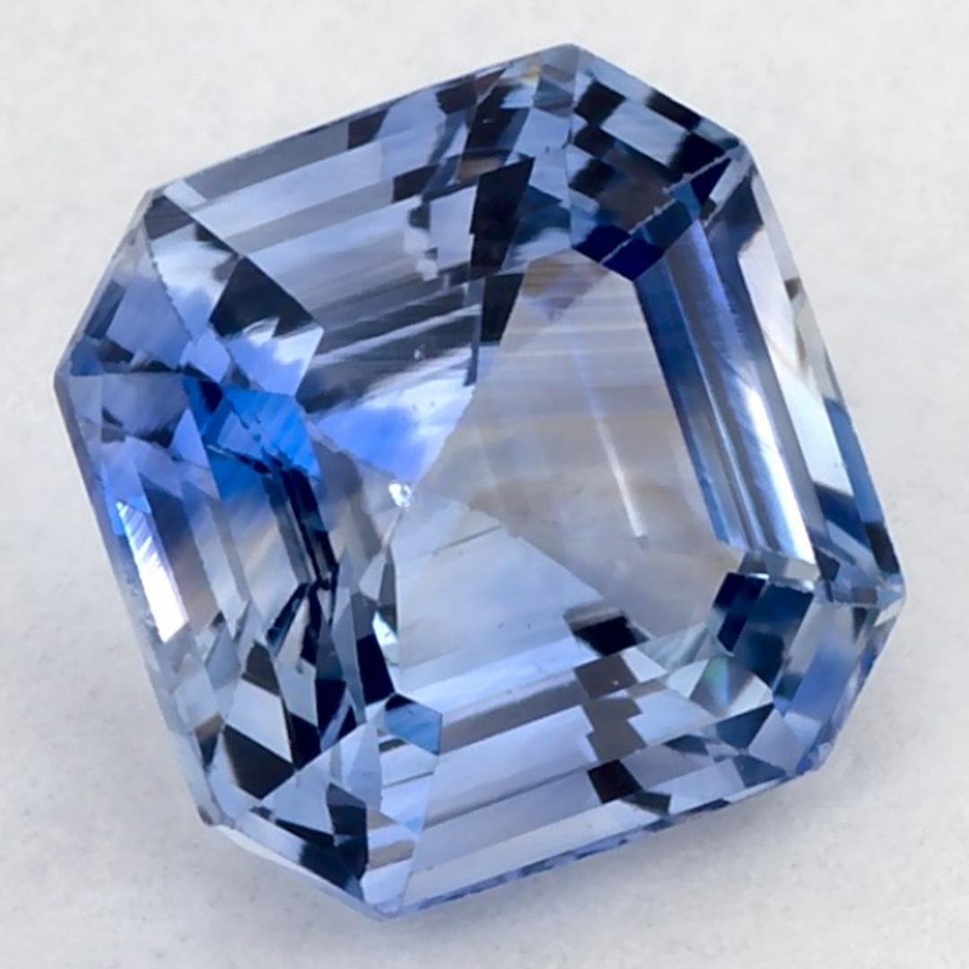 Taille octogone Pierre précieuse taille octogonale saphir bleu 1.25 carat en vente