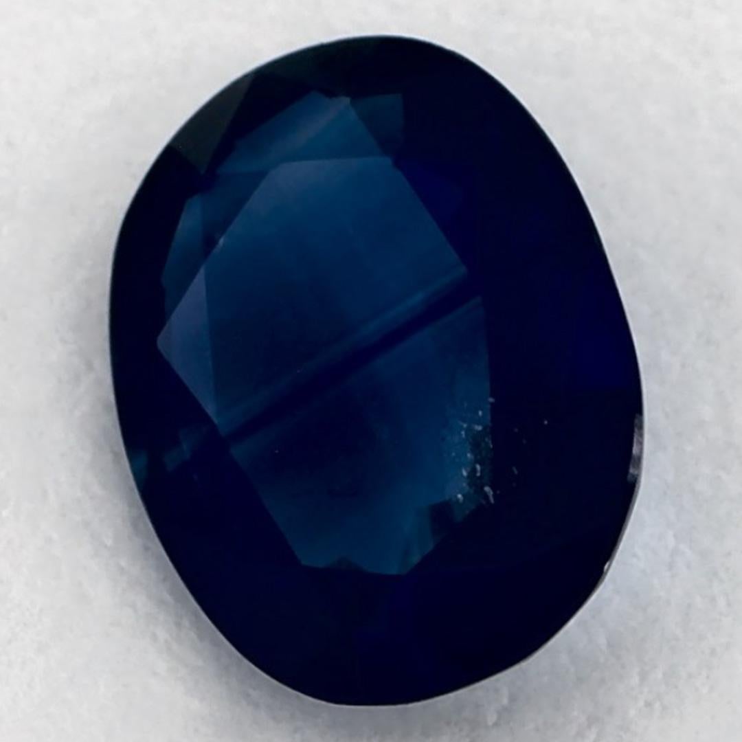 Taglio ovale 1.25 carati di zaffiro blu ovale sfuso in vendita