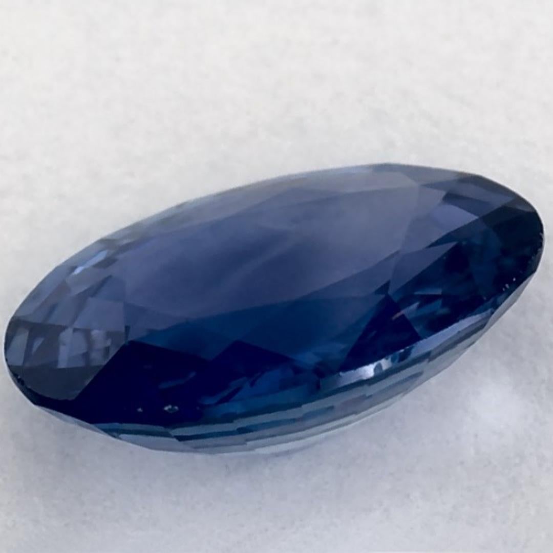 1.25 Ct Blue Sapphire Oval Loose Gemstone im Angebot 2