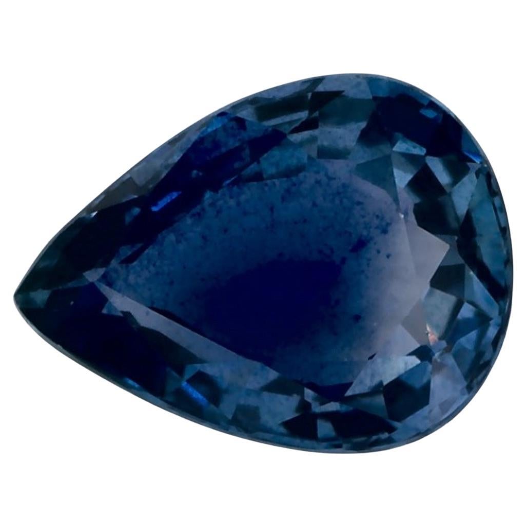 Gema suelta de zafiro azul pera de 1.25 qt