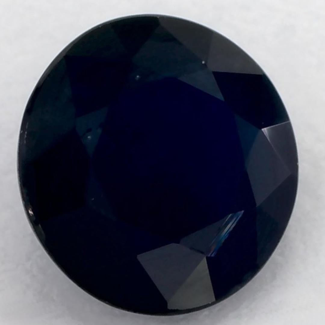 1.25 Ct Blue Sapphire Round Loose Gemstone (pierre précieuse en vrac) Neuf - En vente à Fort Lee, NJ