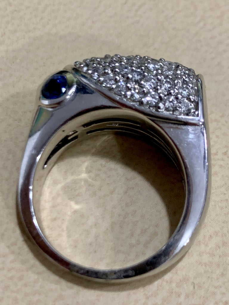 1.25 Carat Diamond Animal Cocktail Ring with Sapphire Eyes in 14 Karat ...